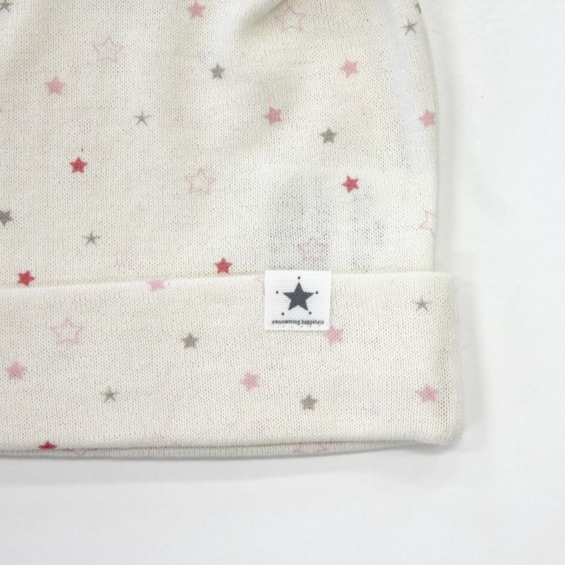 ikujikobo（育児工房）オーガニック吊天竺 帽子 金平糖 ピンク（40-42cm）