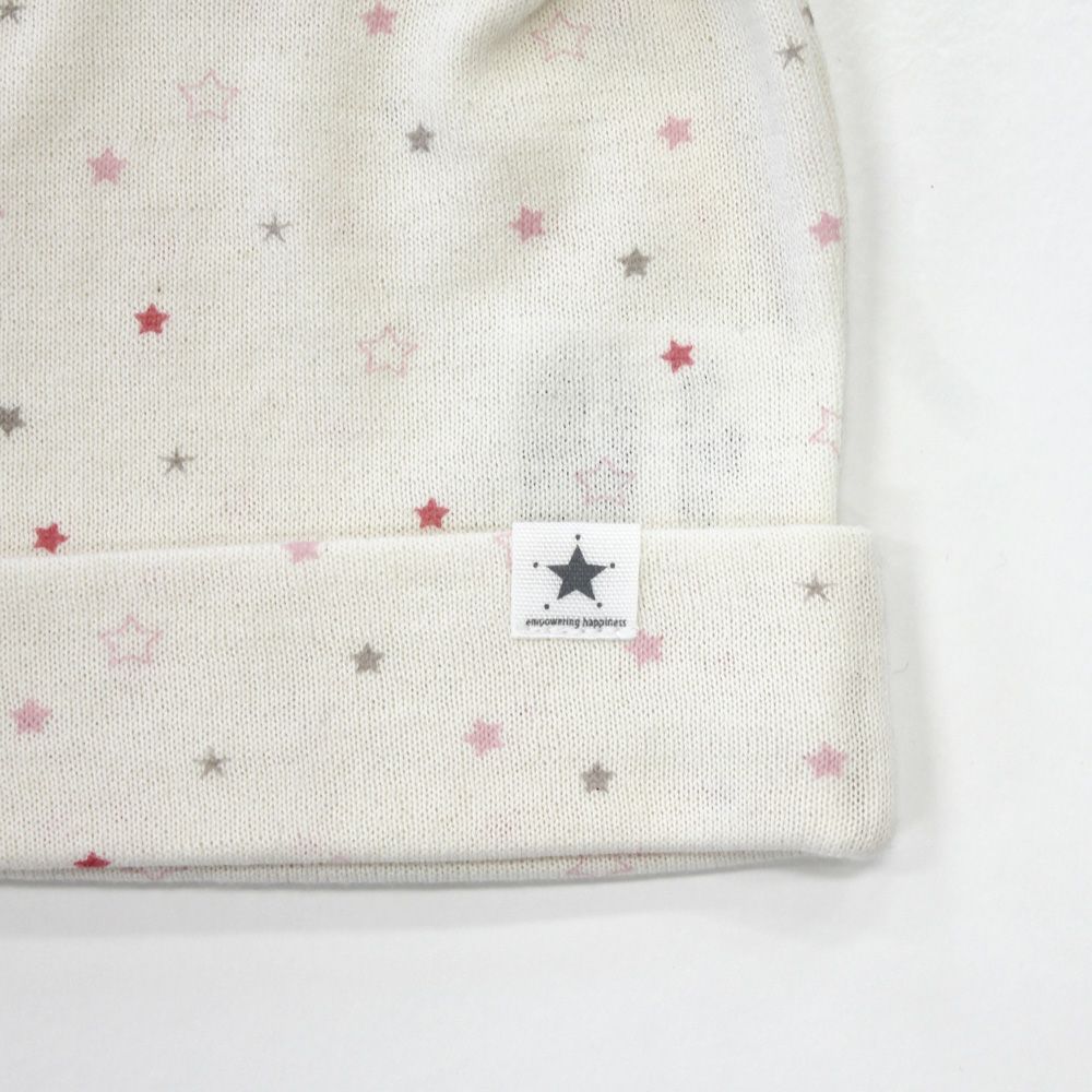 ikujikobo（育児工房）オーガニック吊天竺 帽子 金平糖 ピンク（40-42cm）