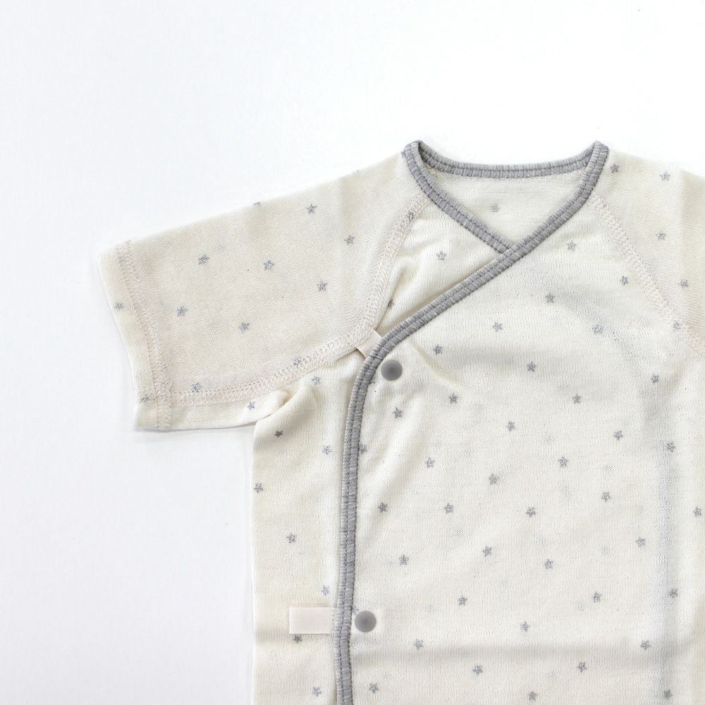 ikujikobo（育児工房）オーガニック吊天竺 中肌着 シルバースター グレー （50-70cm）