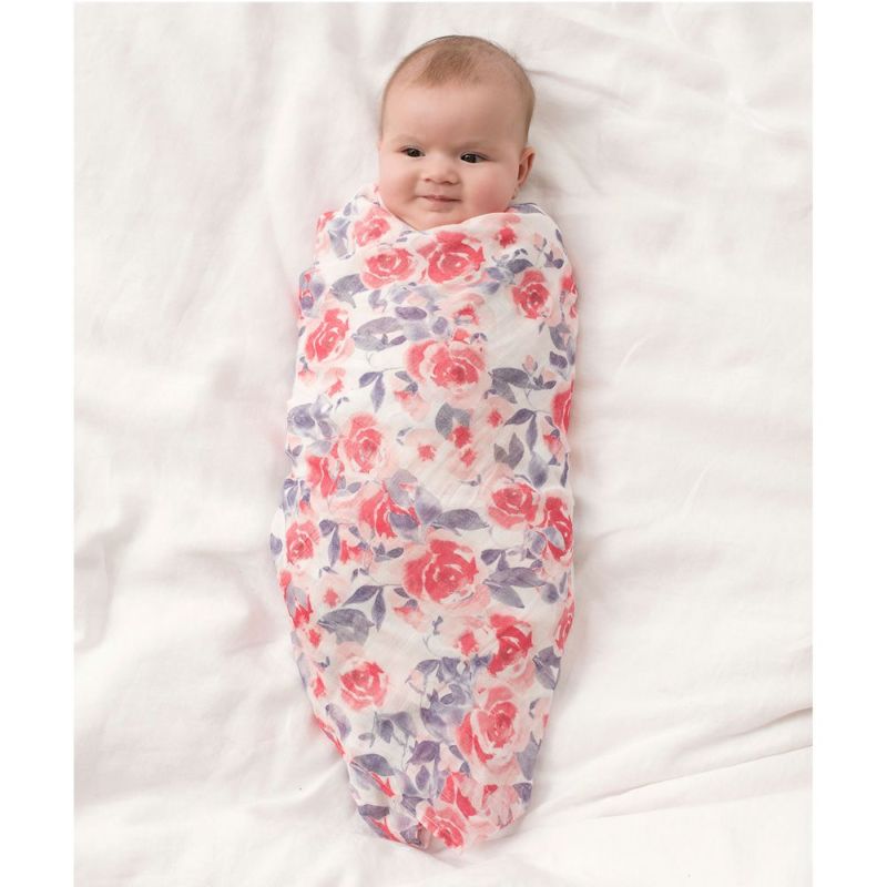 aden+anais（エイデンアンドアネイ）【日本正規品】シルキーソフトおくるみ　3枚セット　watercolor garden silky soft 3-pack swaddles 【ボックス入り】