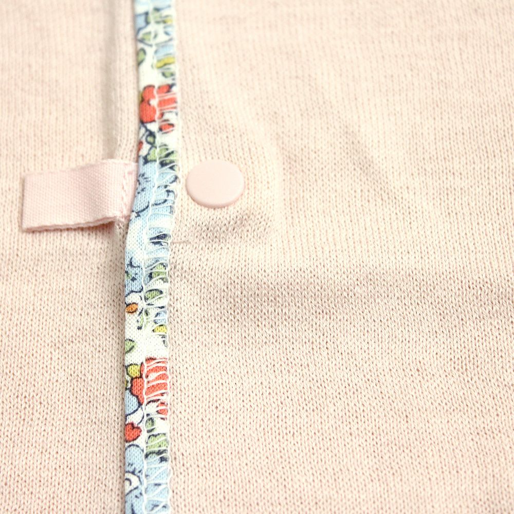 ikujikobo（育児工房）オーガニック吊天竺 中肌着 リバティ ピンク（50-70cm）