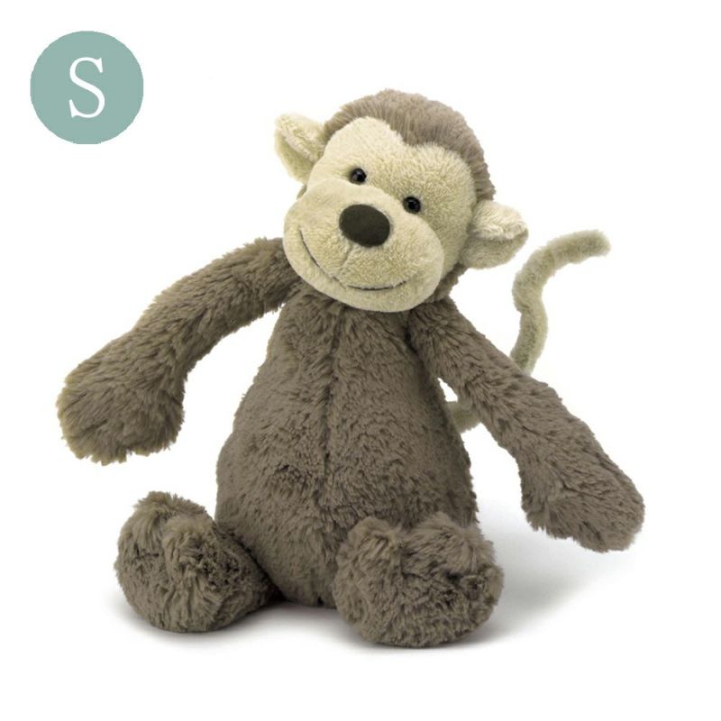 JellyCat（ジェリーキャット）＜Bashful（バッシュフル）シリーズ＞ぬいぐるみ モンキー Bashful Monkey Small