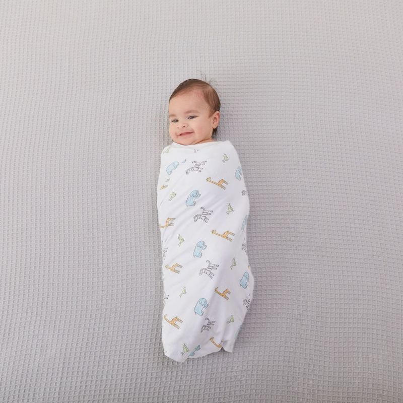 aden+anais（エイデンアンドアネイ）【日本正規品】コンフォートニット おくるみ 1枚 シングルスワドル jungle jammin comfort knit swaddle