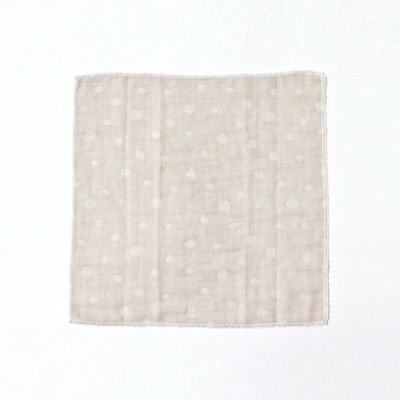 ikujikobo（育児工房）オーガニック二重織ガーゼ 水玉 ハンカチ グレー