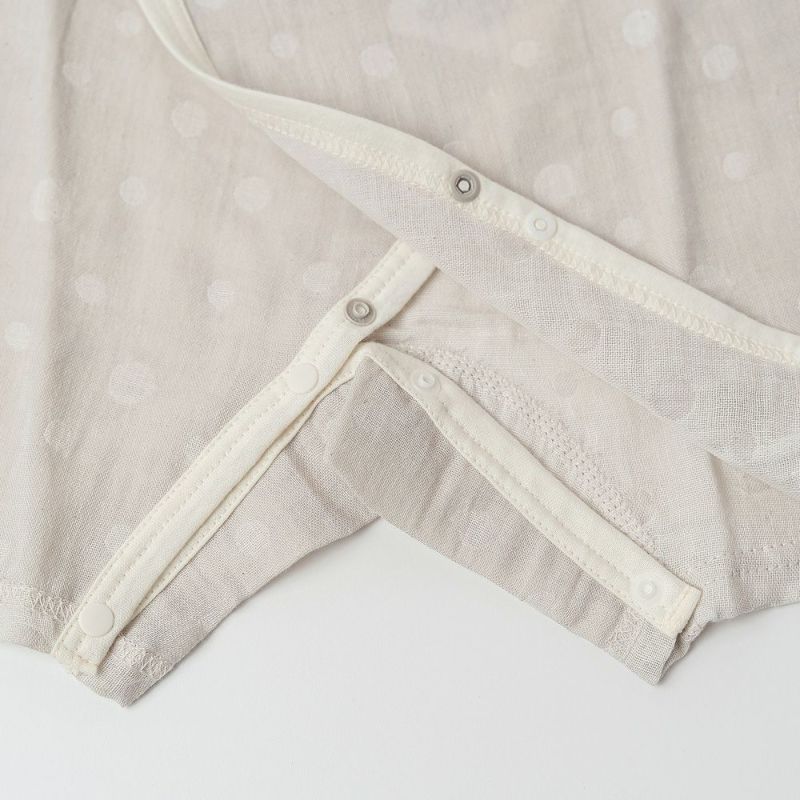 ikujikobo（育児工房）オーガニック二重織ガーゼ 水玉 コンビオール グレー（50-70cm）