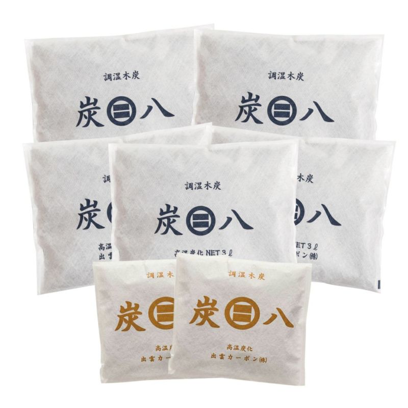 炭八 調湿木炭 3L×5個＆スマート小袋2個セット | Aming
