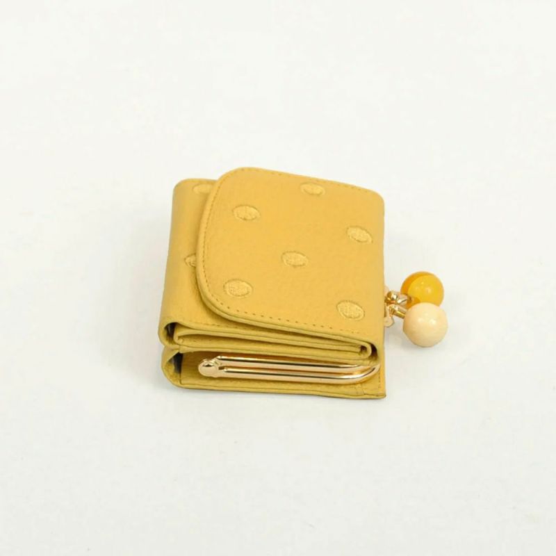 新品未使用　デイリーラシット アクリル玉がま口折り財布　ピンク♡グリーンがま口 デイリー ラシット Daily russet 【デイリーラシット】アクリル