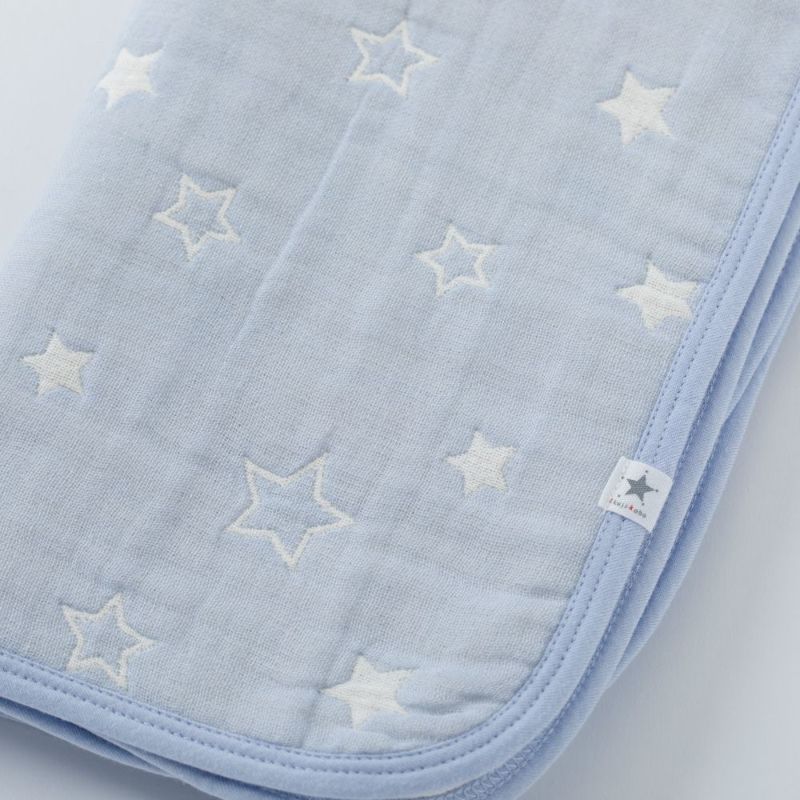 ikujikobo（育児工房）五重織ガーゼ ケット 星柄 ブルー | Aming
