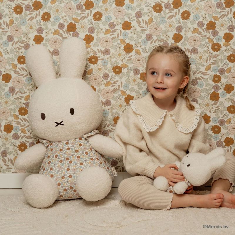 miffy - ミッフィー　ぬいぐるみ　レトロフラワーグレー miffy - ミッフィー ぬいぐるみ レトロフラワーグレーの通販 by