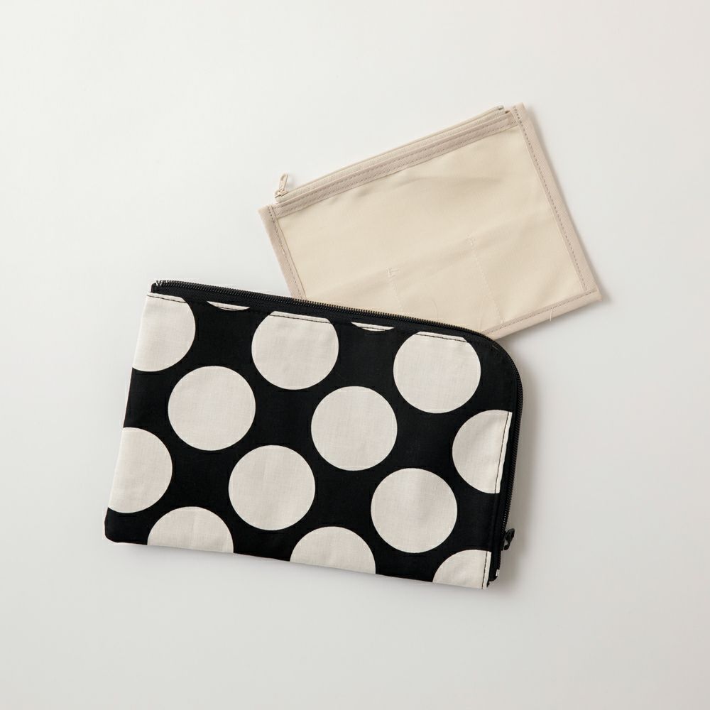 ドット柄 母子手帳ケース グレー | Amingオンラインショップ