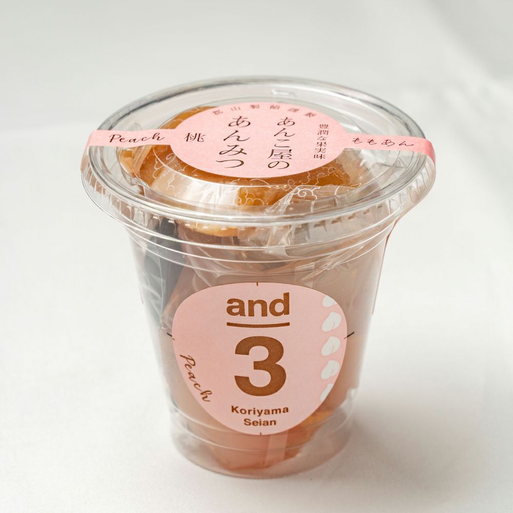郡山製餡 and3 ハート入りももあんみつ width=