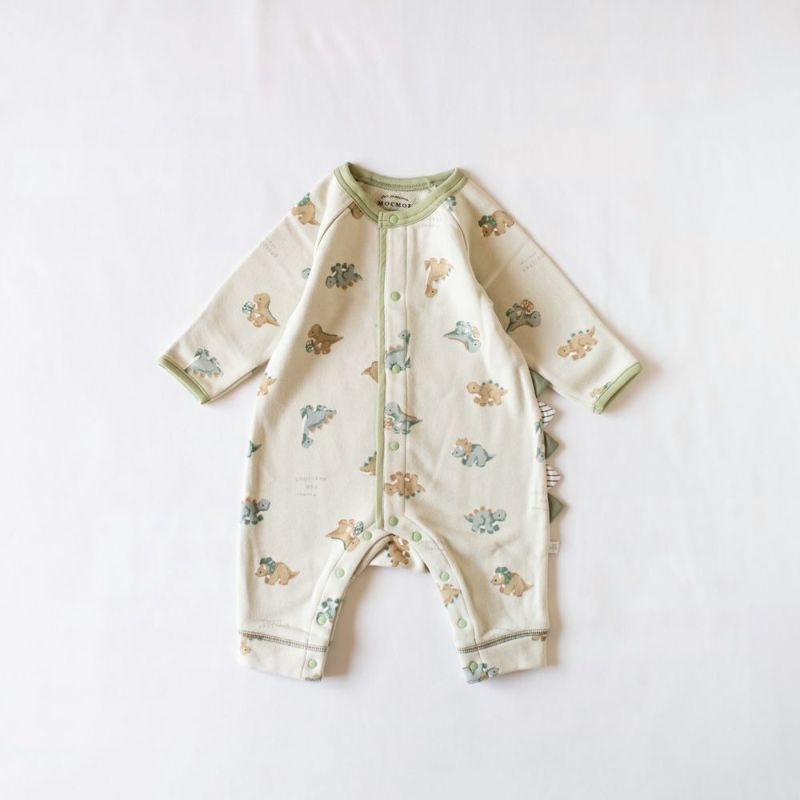 2025AW】mocmof（モクモフ） 恐竜柄 ロンパース（70cm） ライト